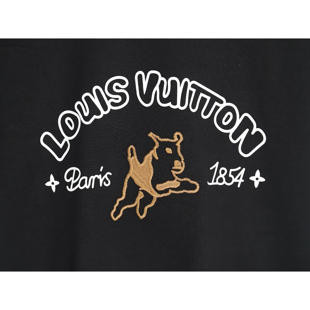 Louis Vuitton 1854 Puppy Embroidery Short-Sleeve T-Shirt,Louis Vuitton
