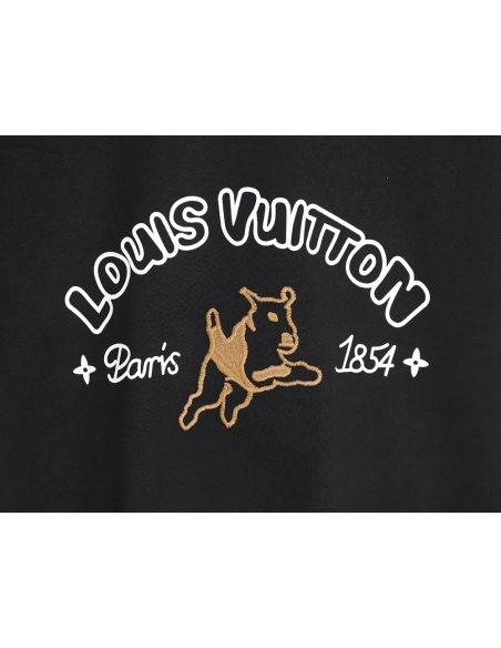 Louis Vuitton 1854 Puppy Embroidery Short-Sleeve T-Shirt,Louis Vuitton