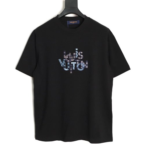 Louis Vuitton Embroidered Short-Sleeve T-Shirt TSK1,Louis Vuitton