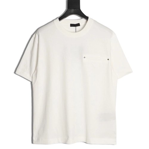 Prada classic triangle logo faux pocket short-sleeved shirt,Prada
