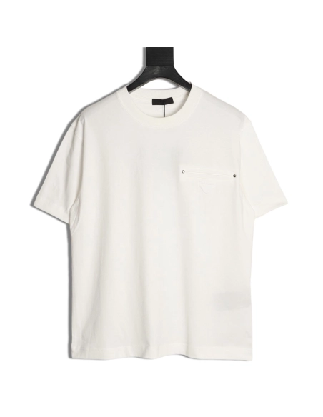 Prada classic triangle logo faux pocket short-sleeved shirt,Prada