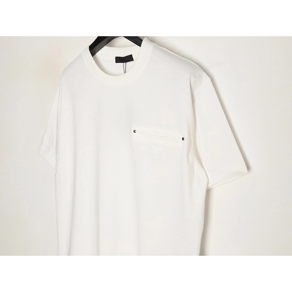 Prada classic triangle logo faux pocket short-sleeved shirt,Prada