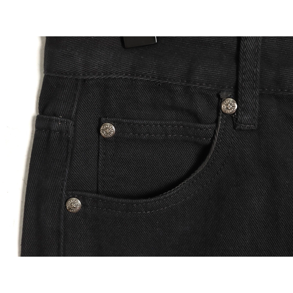 Chrome Hearts Cross Embroidered Washed Jeans,Chrome Hearts