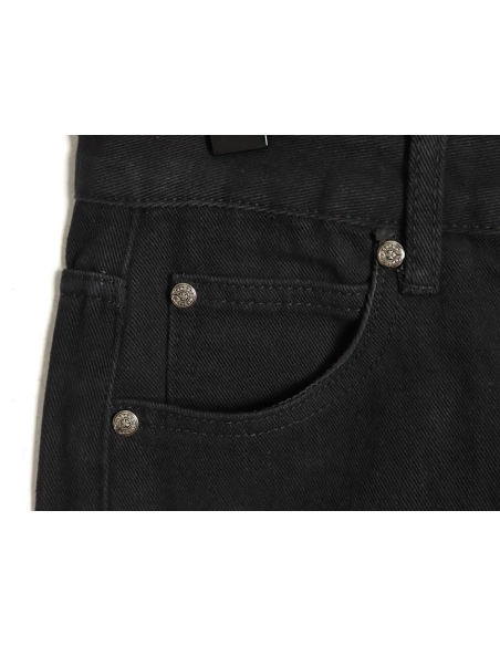 Chrome Hearts Cross Embroidered Washed Jeans,Chrome Hearts