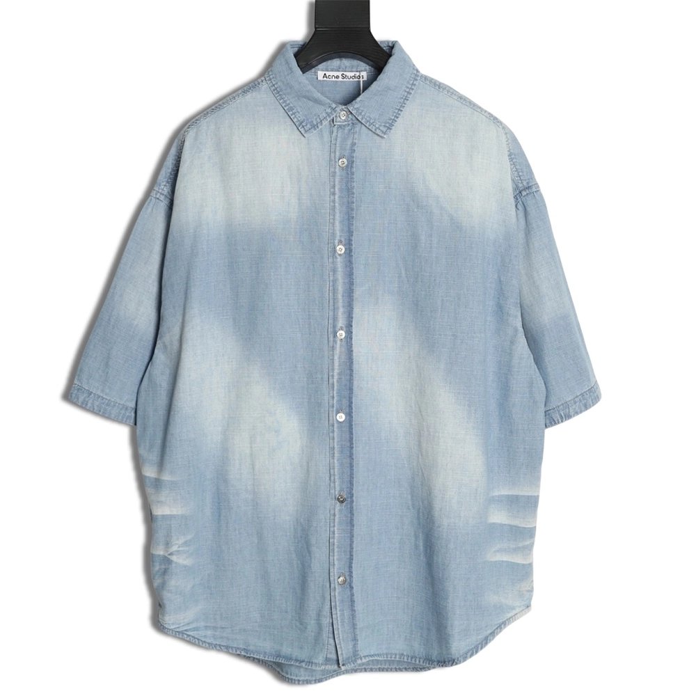 Acne Studios 1996 Logo Distressed Short-Sleeve Shirt,Acne Studios