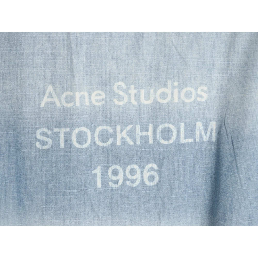 Acne Studios 1996 Logo Distressed Short-Sleeve Shirt,Acne Studios