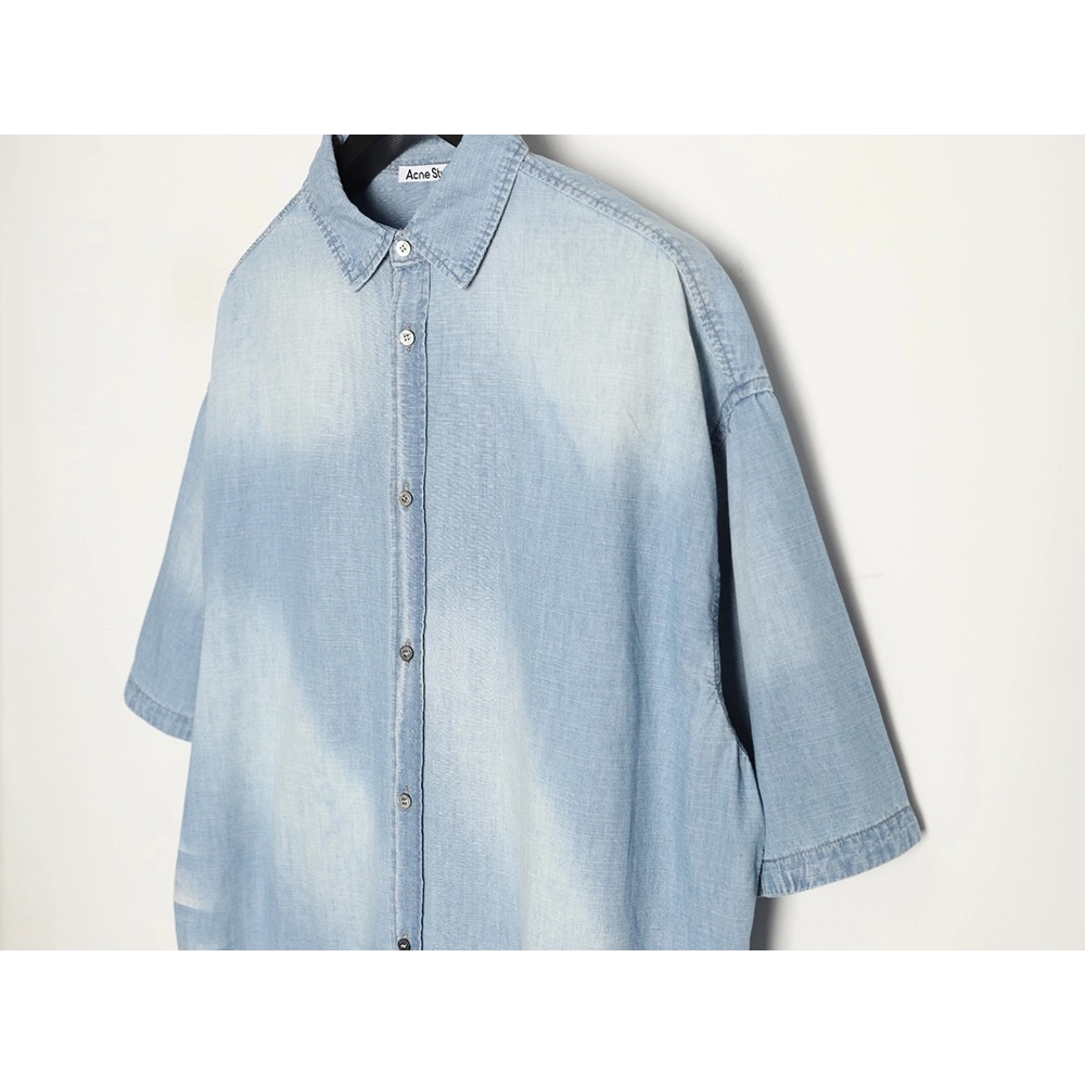 Acne Studios 1996 Logo Distressed Short-Sleeve Shirt,Acne Studios