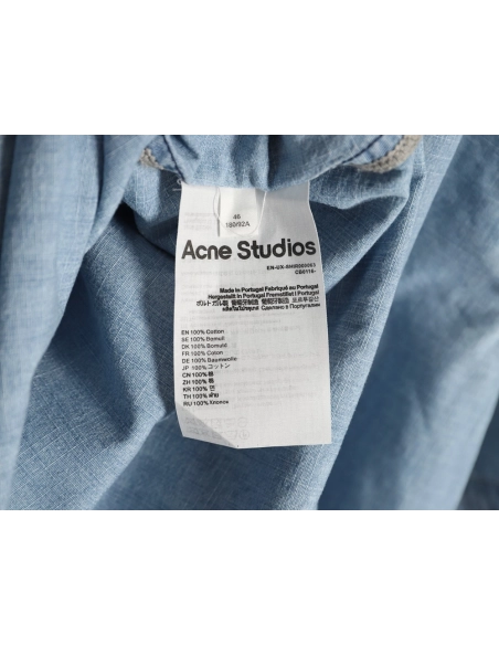 Acne Studios 1996 Logo Distressed Short-Sleeve Shirt,Acne Studios