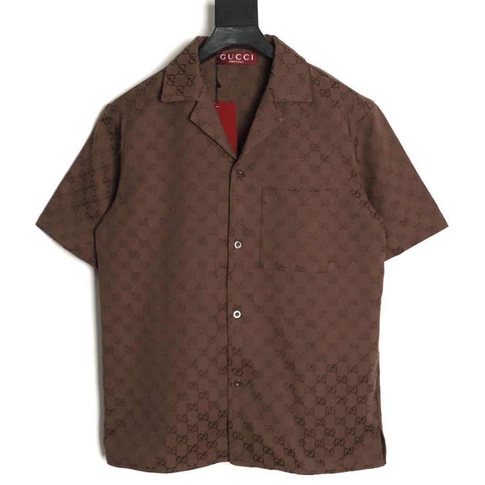 Gucci All-Over Jacquard Short-Sleeve Shirt,Gucci