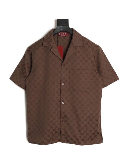 Gucci All-Over Jacquard Short-Sleeve Shirt,Gucci