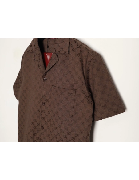 Gucci All-Over Jacquard Short-Sleeve Shirt,Gucci