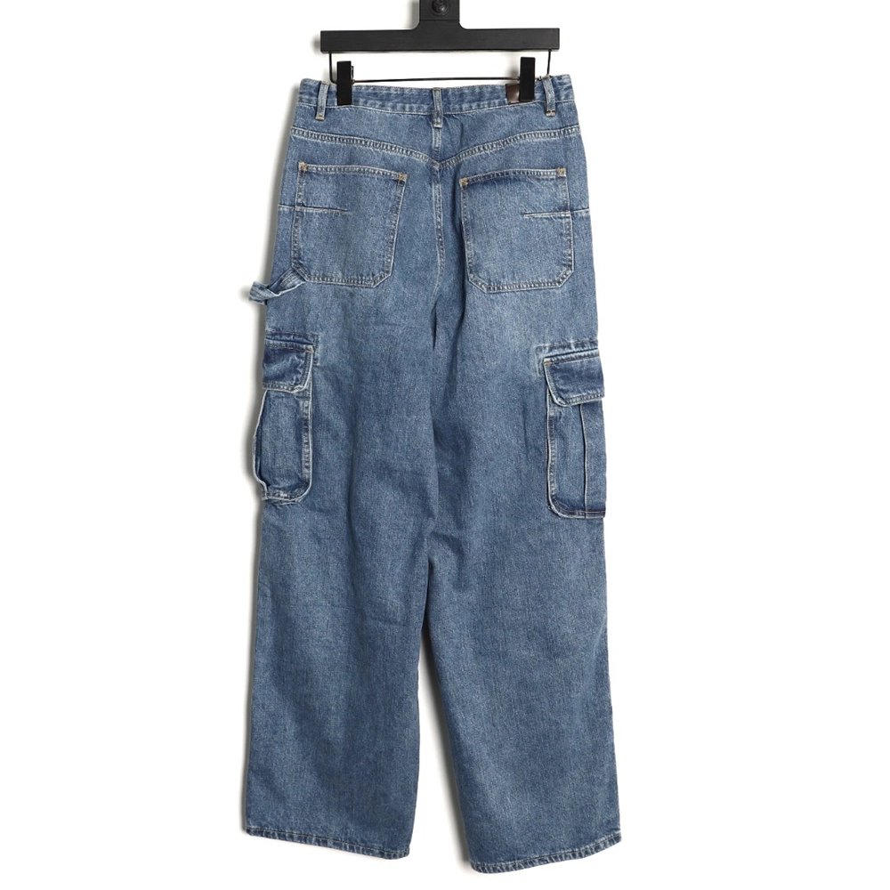 Dior Embroidered Pocket Cargo Denim Trousers,Dior