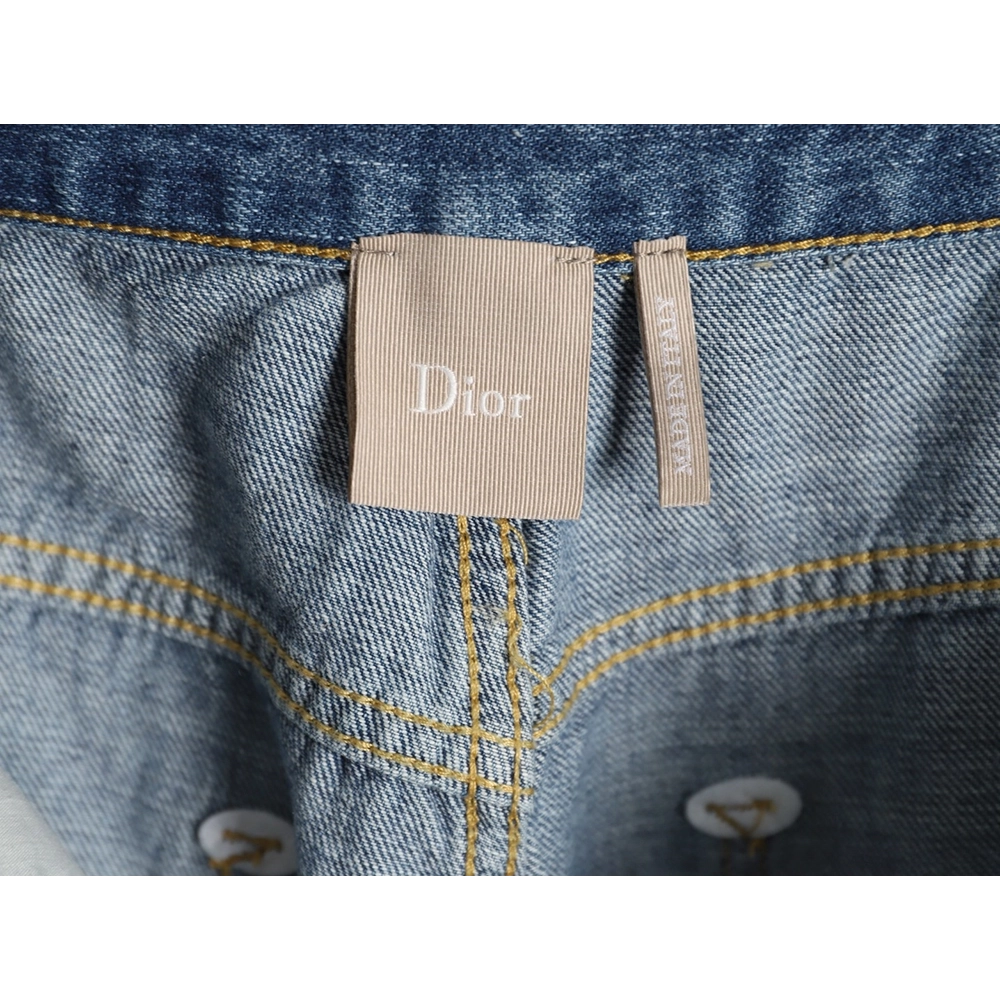 Dior Embroidered Pocket Cargo Denim Trousers,Dior
