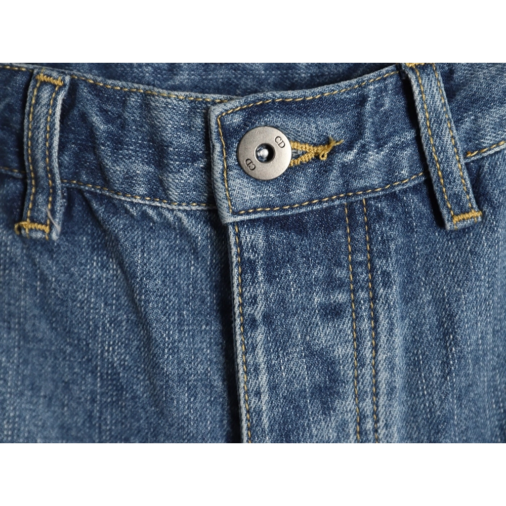 Dior Embroidered Pocket Cargo Denim Trousers,Dior