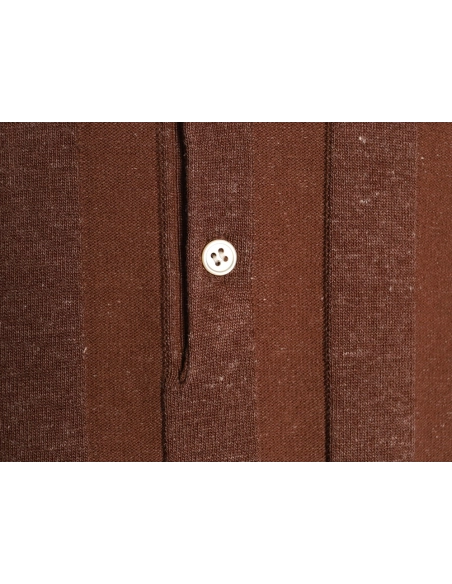Brunello Cucinelli Striped-Collar Ribbed Cotton-Linen Knit Short-Sleeve Polo Shirt,Brunello Cucinelli