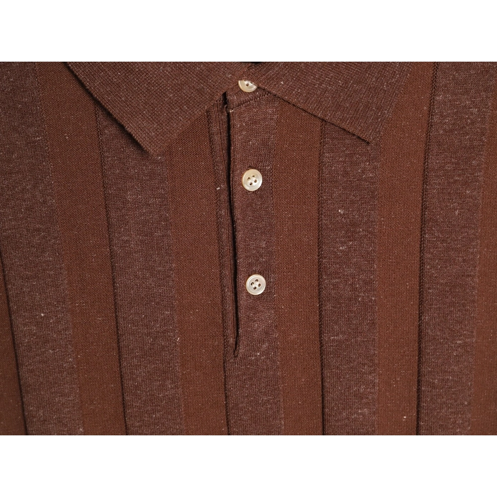 Brunello Cucinelli Striped-Collar Ribbed Cotton-Linen Knit Short-Sleeve Polo Shirt,Brunello Cucinelli