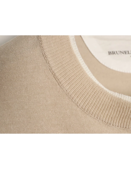 Brunello Cucinelli Layered Faux Two-Piece Knit Short-Sleeve T-Shirt TSK1,Brunello Cucinelli