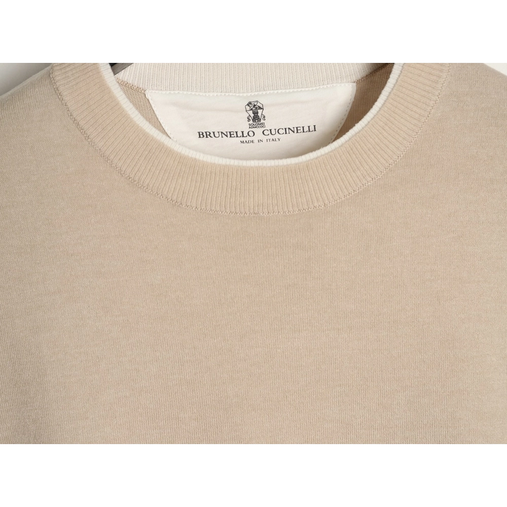 Brunello Cucinelli Layered Faux Two-Piece Knit Short-Sleeve T-Shirt TSK1,Brunello Cucinelli