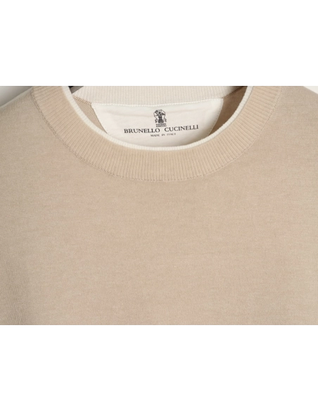 Brunello Cucinelli Layered Faux Two-Piece Knit Short-Sleeve T-Shirt TSK1,Brunello Cucinelli
