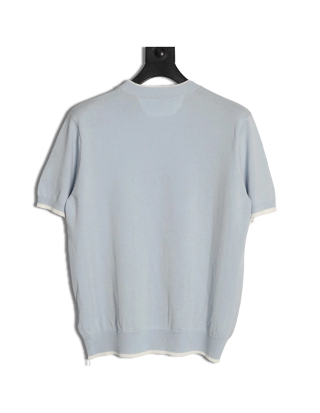Brunello Cucinelli Layered Faux Two-Piece Knit Short-Sleeve T-Shirt,Brunello Cucinelli