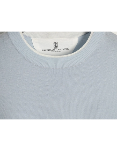 Brunello Cucinelli Layered Faux Two-Piece Knit Short-Sleeve T-Shirt,Brunello Cucinelli
