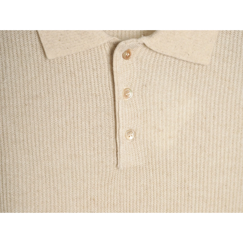 Brunello Cucinelli Solid Color Collared Ribbed Knit Short-Sleeve Polo Shirt,Brunello Cucinelli