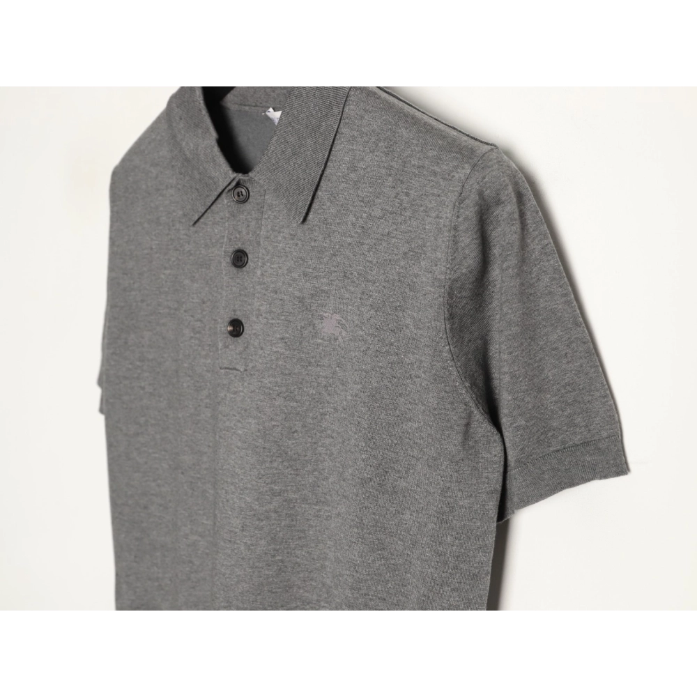 Burberry Equestrian Knight Embroidered Wool Knit Short-Sleeve Polo Shirt,Burberry