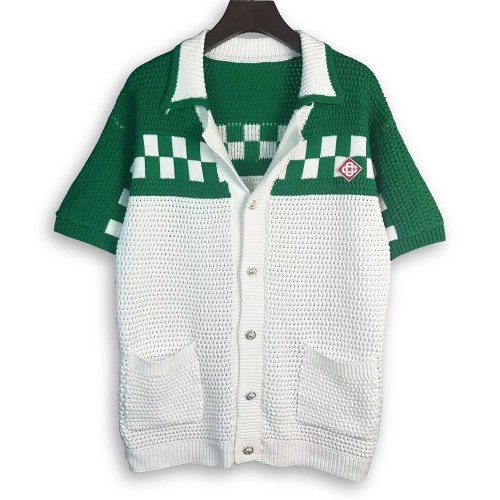 Casablanca Plaid-Woven Short-Sleeve Knit Set,Casablanca