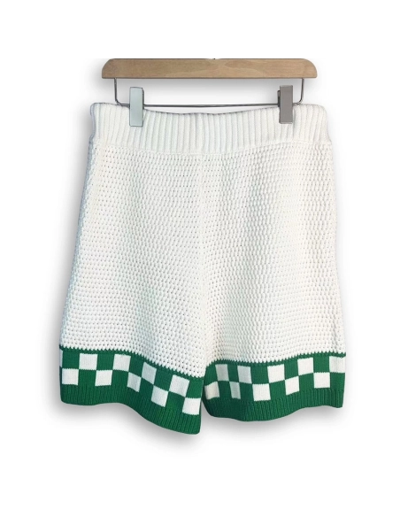 Casablanca Plaid-Woven Short-Sleeve Knit Set,Casablanca