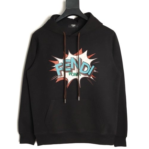 Fendi Letter-Embossed Print Hooded Sweatshirt,Fendi