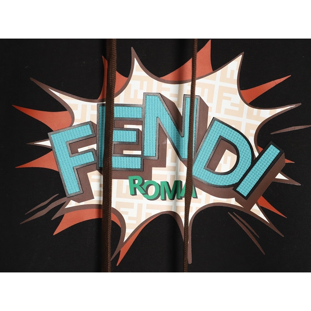 Fendi Letter-Embossed Print Hooded Sweatshirt,Fendi