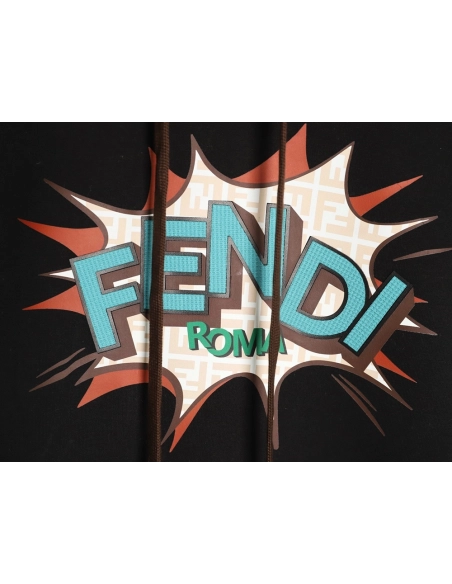 Fendi Letter-Embossed Print Hooded Sweatshirt,Fendi