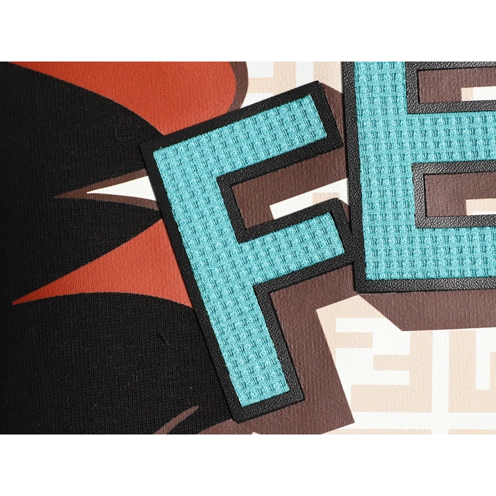 Fendi Letter-Embossed Print Hooded Sweatshirt,Fendi