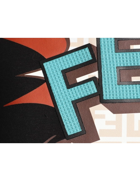 Fendi Letter-Embossed Print Hooded Sweatshirt,Fendi