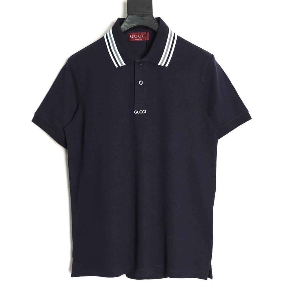 Gucci Minimalist Lettering Short-Sleeve Polo Shirt TSK1,Gucci