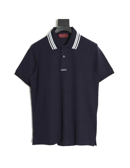 Gucci Minimalist Lettering Short-Sleeve Polo Shirt TSK1,Gucci