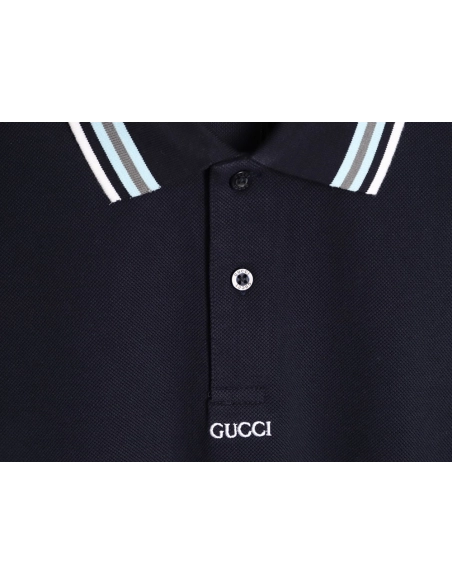 Gucci Minimalist Lettering Short-Sleeve Polo Shirt TSK1,Gucci