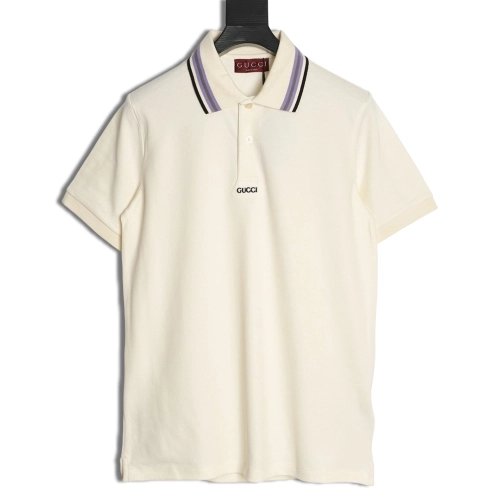 Gucci Minimalist Lettering Short-Sleeve Polo Shirt,Gucci