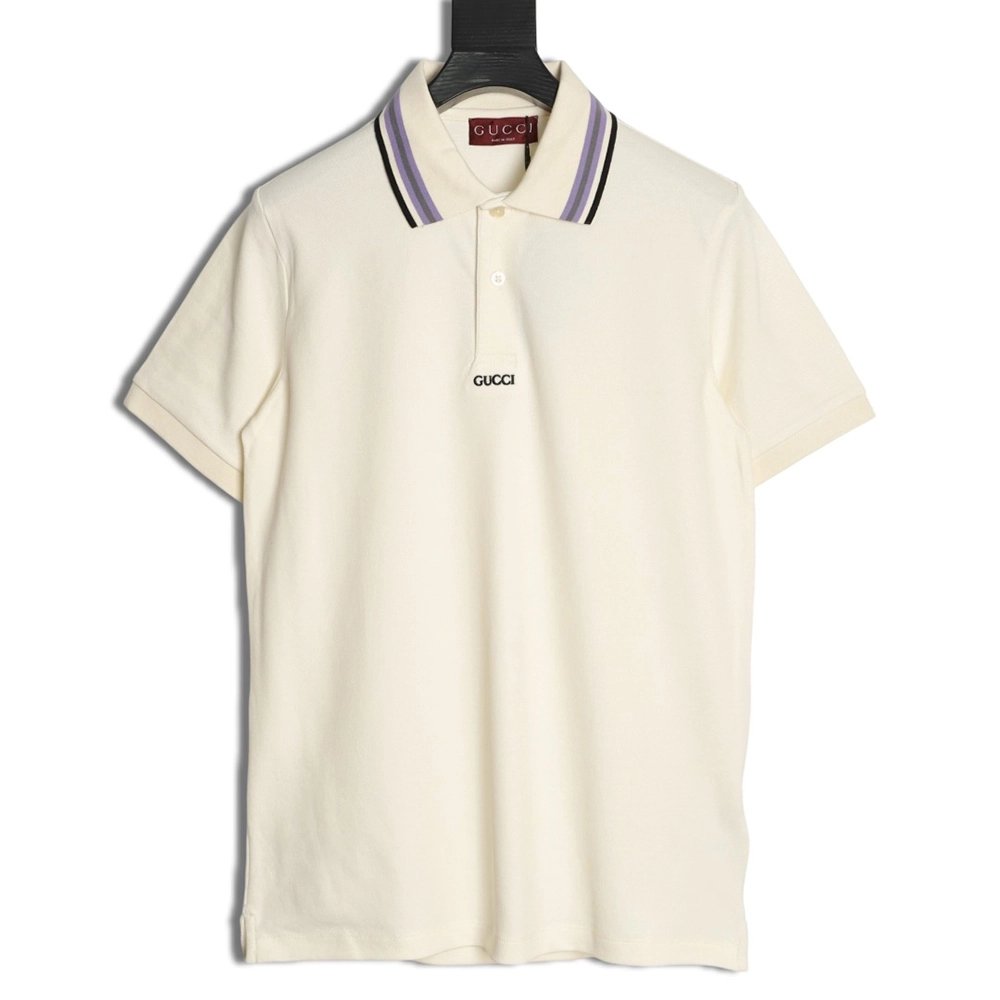 Gucci Minimalist Lettering Short-Sleeve Polo Shirt,Gucci