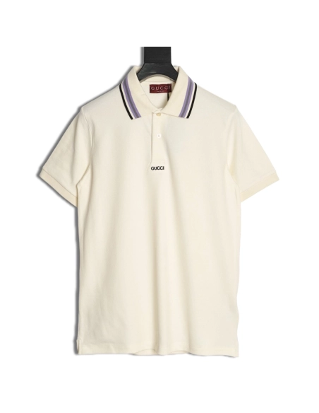 Gucci Minimalist Lettering Short-Sleeve Polo Shirt,Gucci