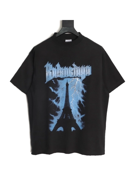 Balenciaga Eiffel Tower Short-Sleeve T-Shirt,Balenciaga