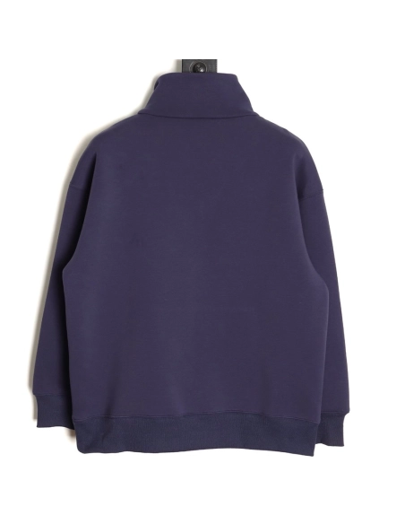 Gucci yellow lettering patch half-zip stand-up collar sweatshirt,Gucci