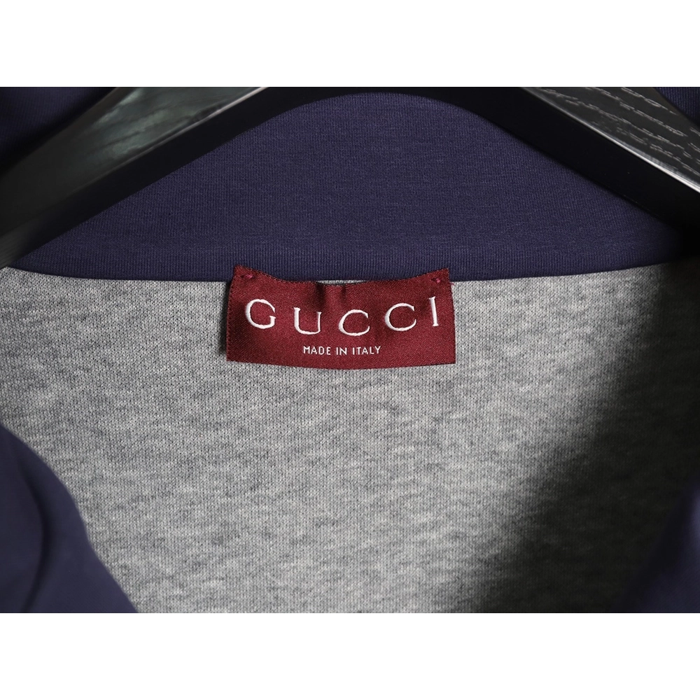 Gucci yellow lettering patch half-zip stand-up collar sweatshirt,Gucci