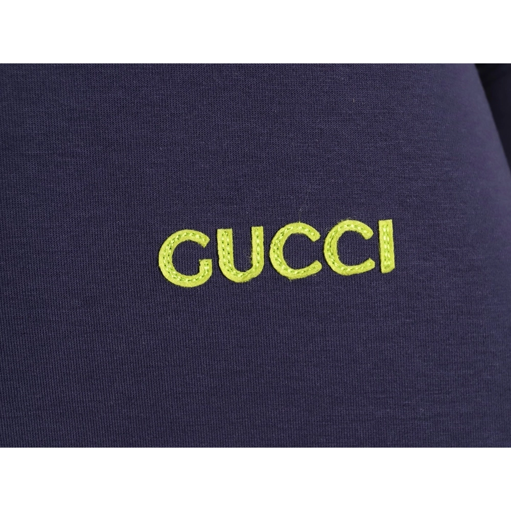 Gucci yellow lettering patch half-zip stand-up collar sweatshirt,Gucci