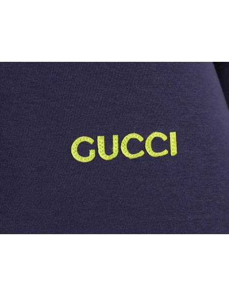 Gucci yellow lettering patch half-zip stand-up collar sweatshirt,Gucci