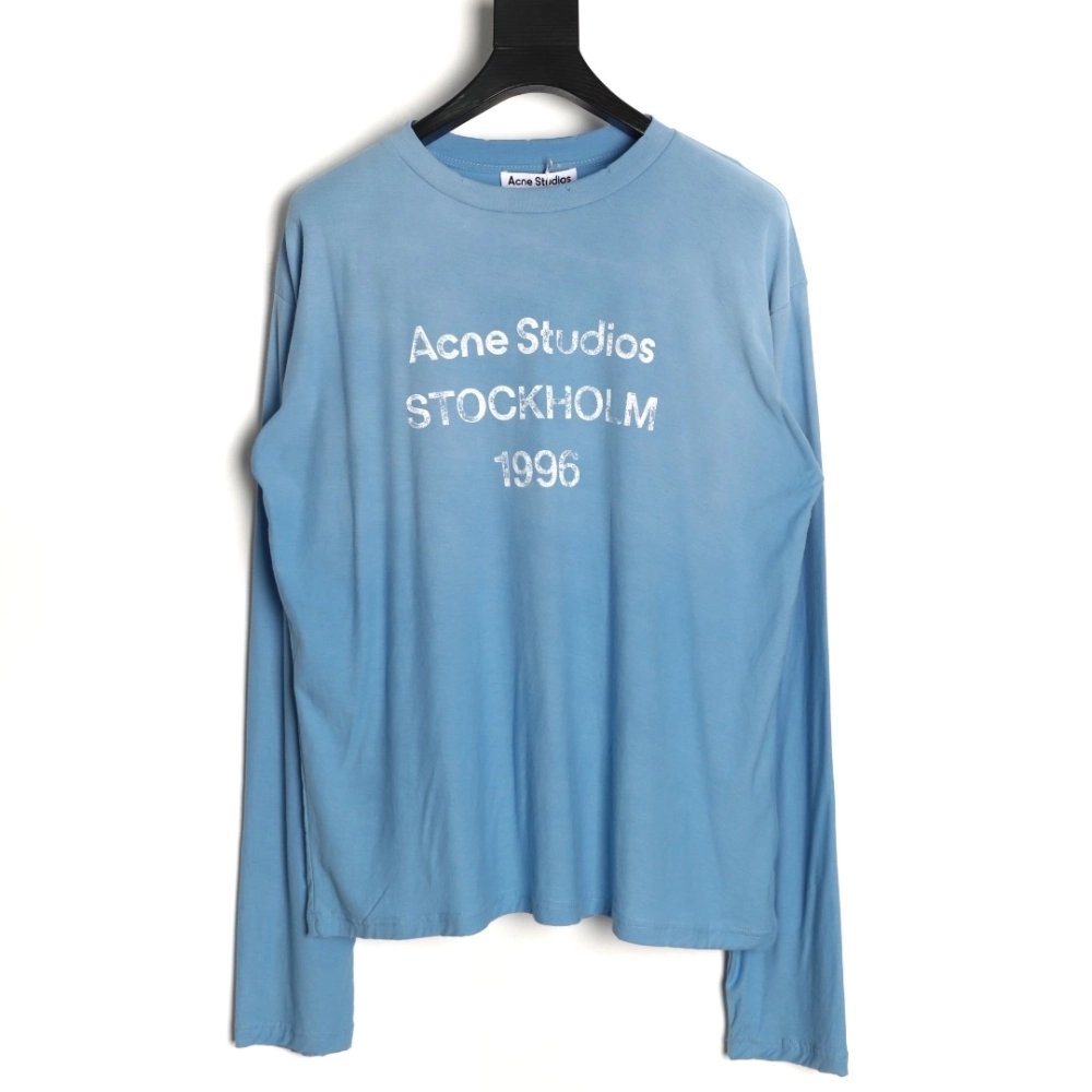 Acne Studios 1996 Sandblasted Distressed Washed Long-Sleeve T-Shirt,Acne Studios