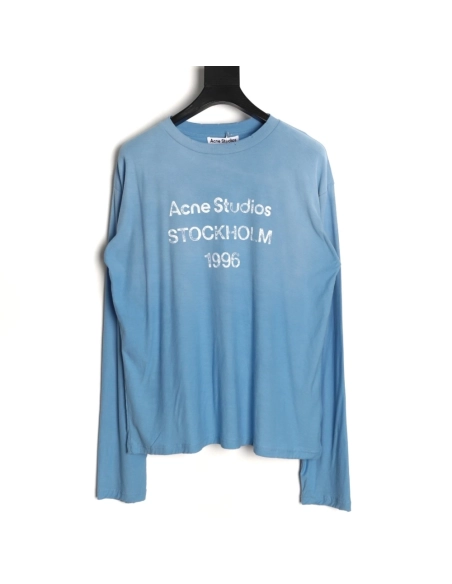 Acne Studios 1996 Sandblasted Distressed Washed Long-Sleeve T-Shirt,Acne Studios