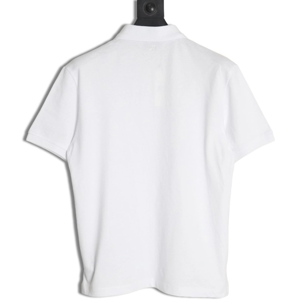 Ami Paris Heart Embroidery Polo Shirt,Ami