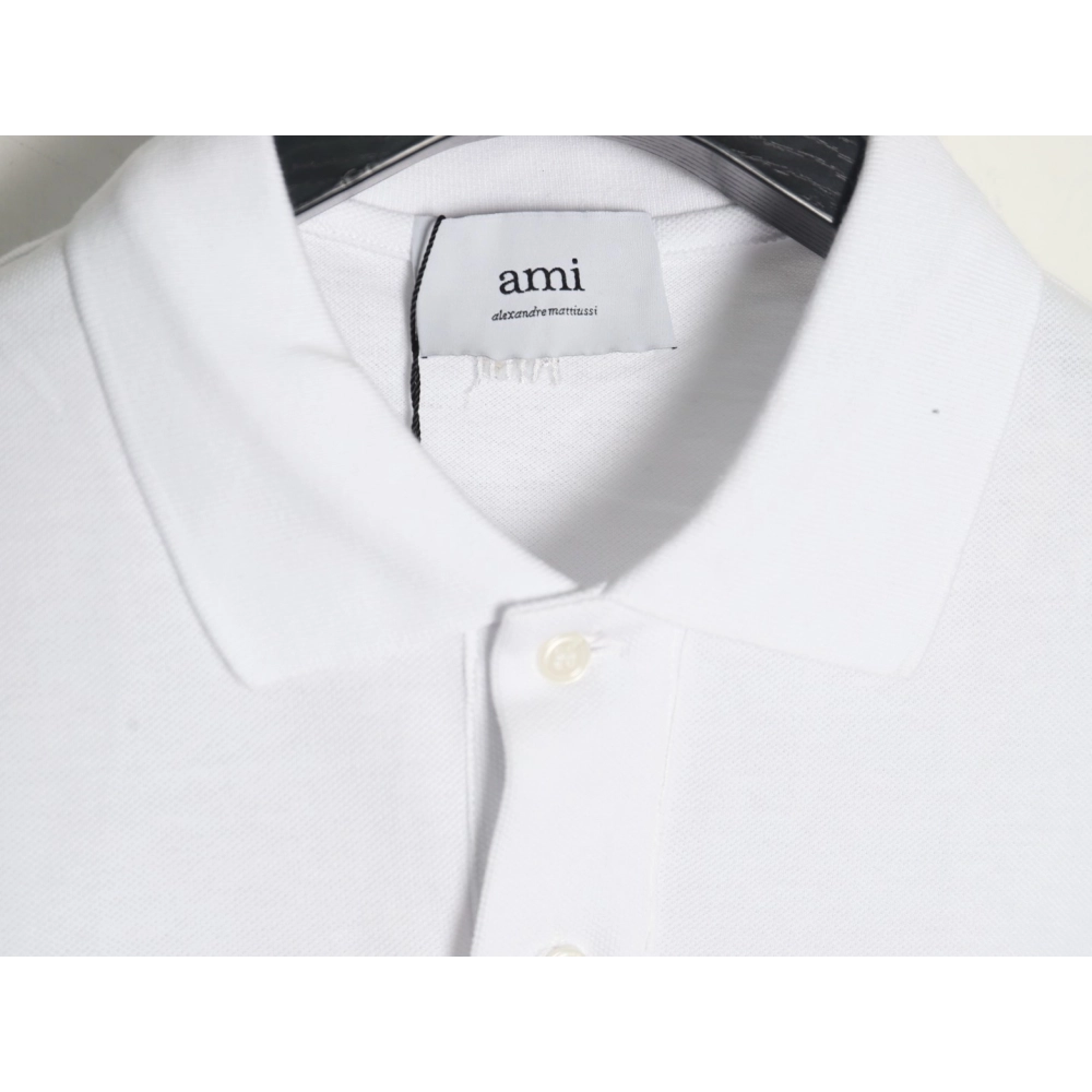Ami Paris Heart Embroidery Polo Shirt,Ami