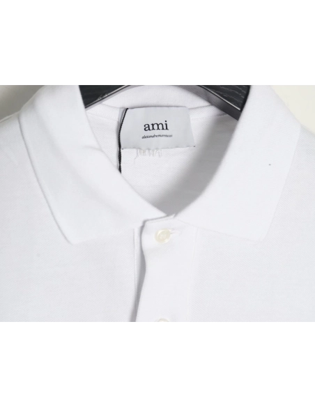 Ami Paris Heart Embroidery Polo Shirt,Ami